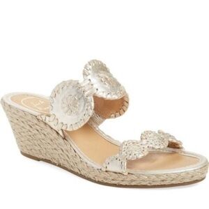Jack Rogers Gold Espadrille Wedge Sandals 8